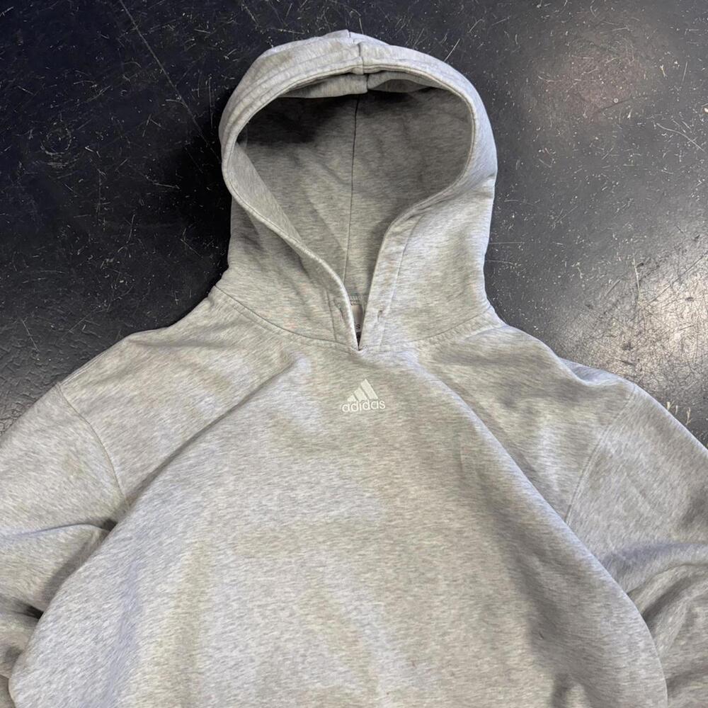 Vintage Adidas Centre Logo Ash Grey Hoodie